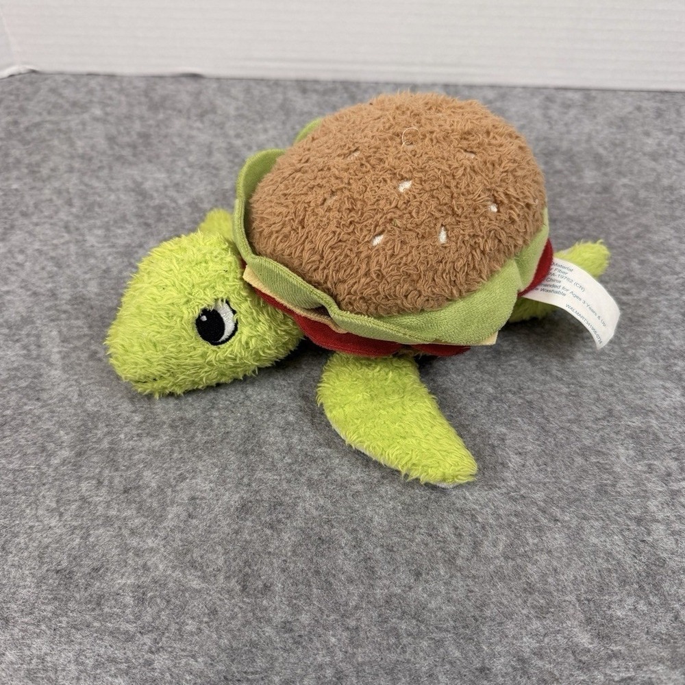 Way To Celebrate Turtle Burger Plush 8" Stuffed Animal Toy Walmart Foodie‎